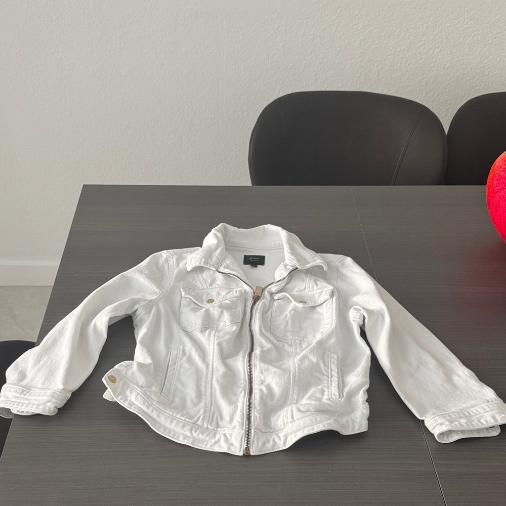 Marciano White Kids Zip-Up Jean Jacket
